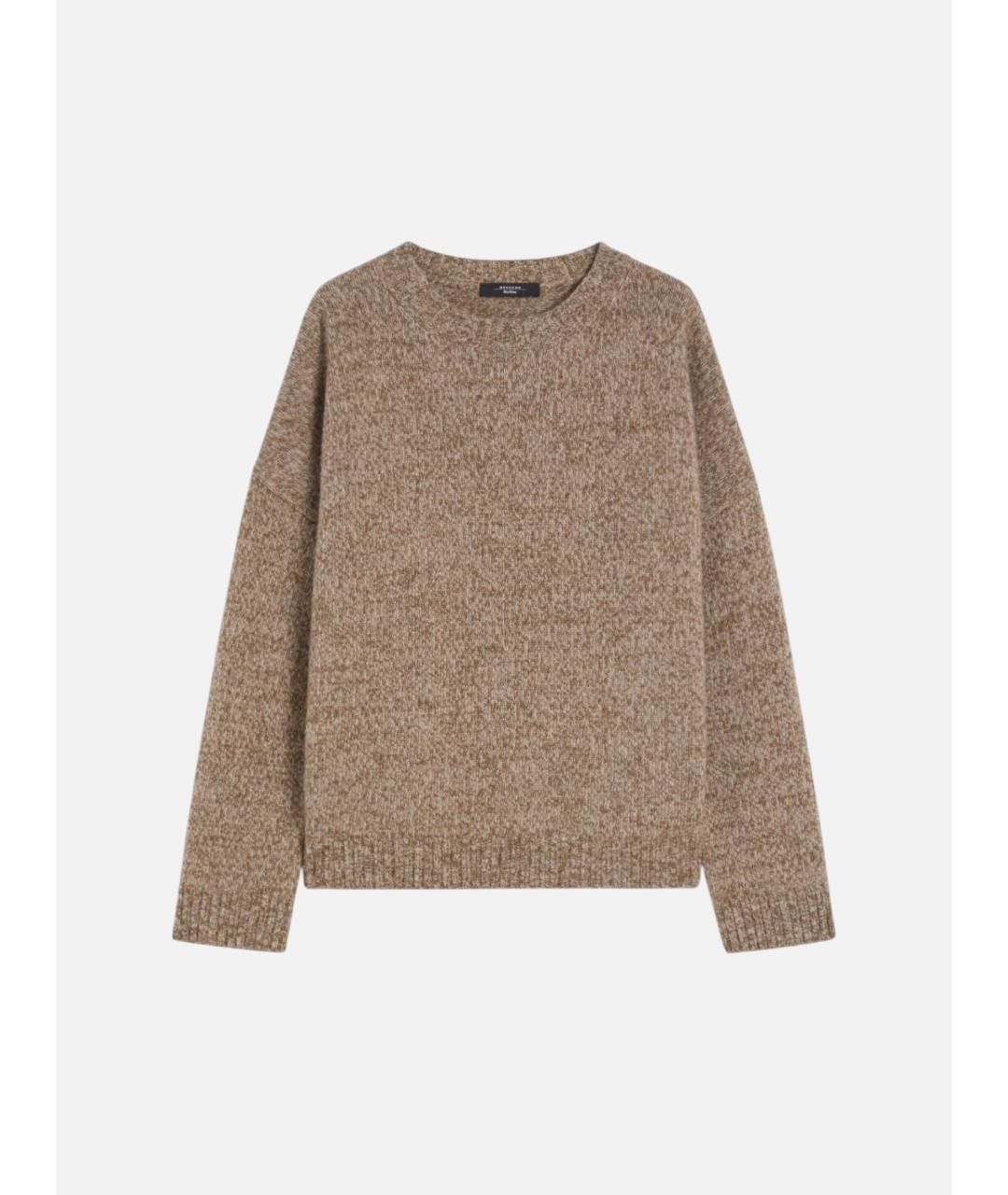 WEEKEND MAX MARA Коричневый шерстяной джемпер / свитер, фото 5