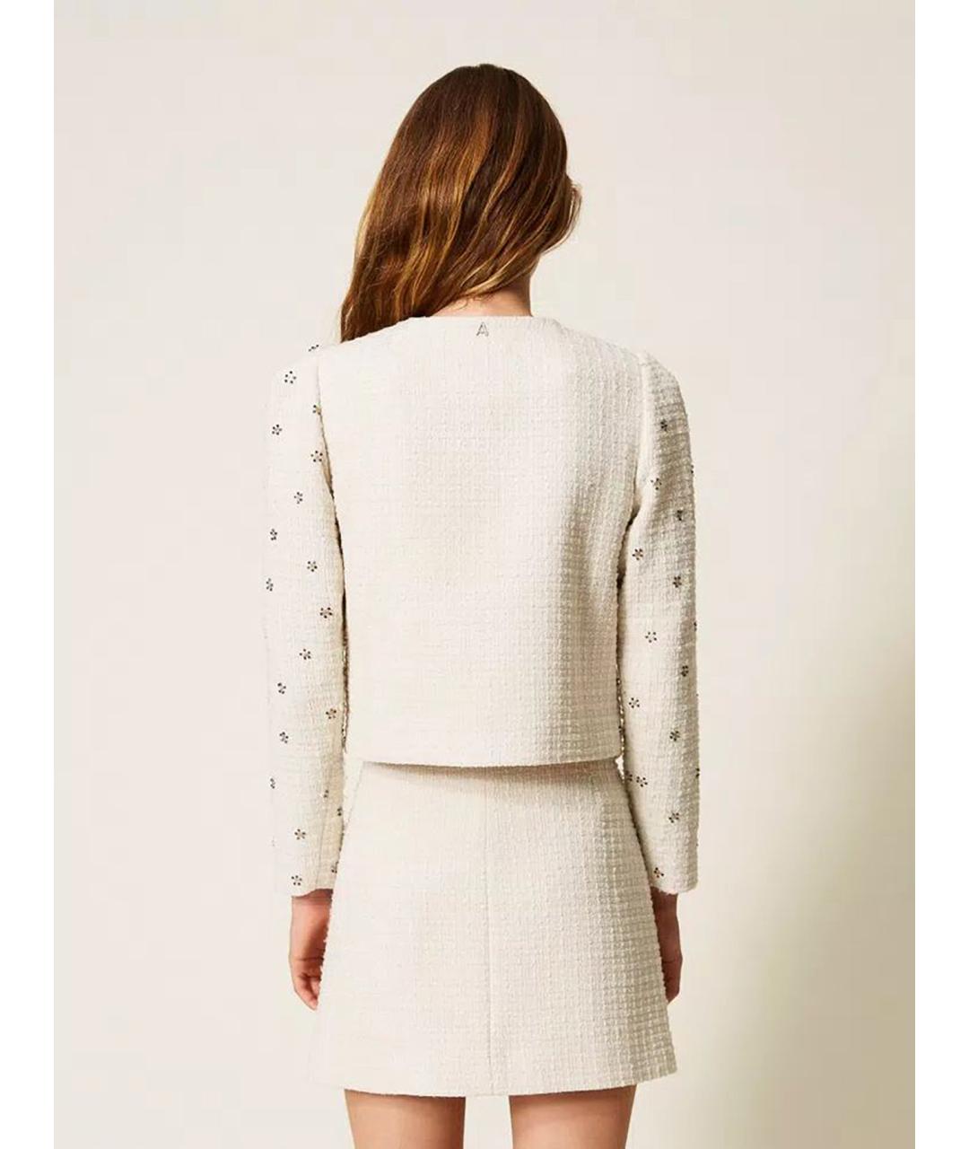 TWIN-SET Бежевая полиэстеровая юбка мини, фото 5