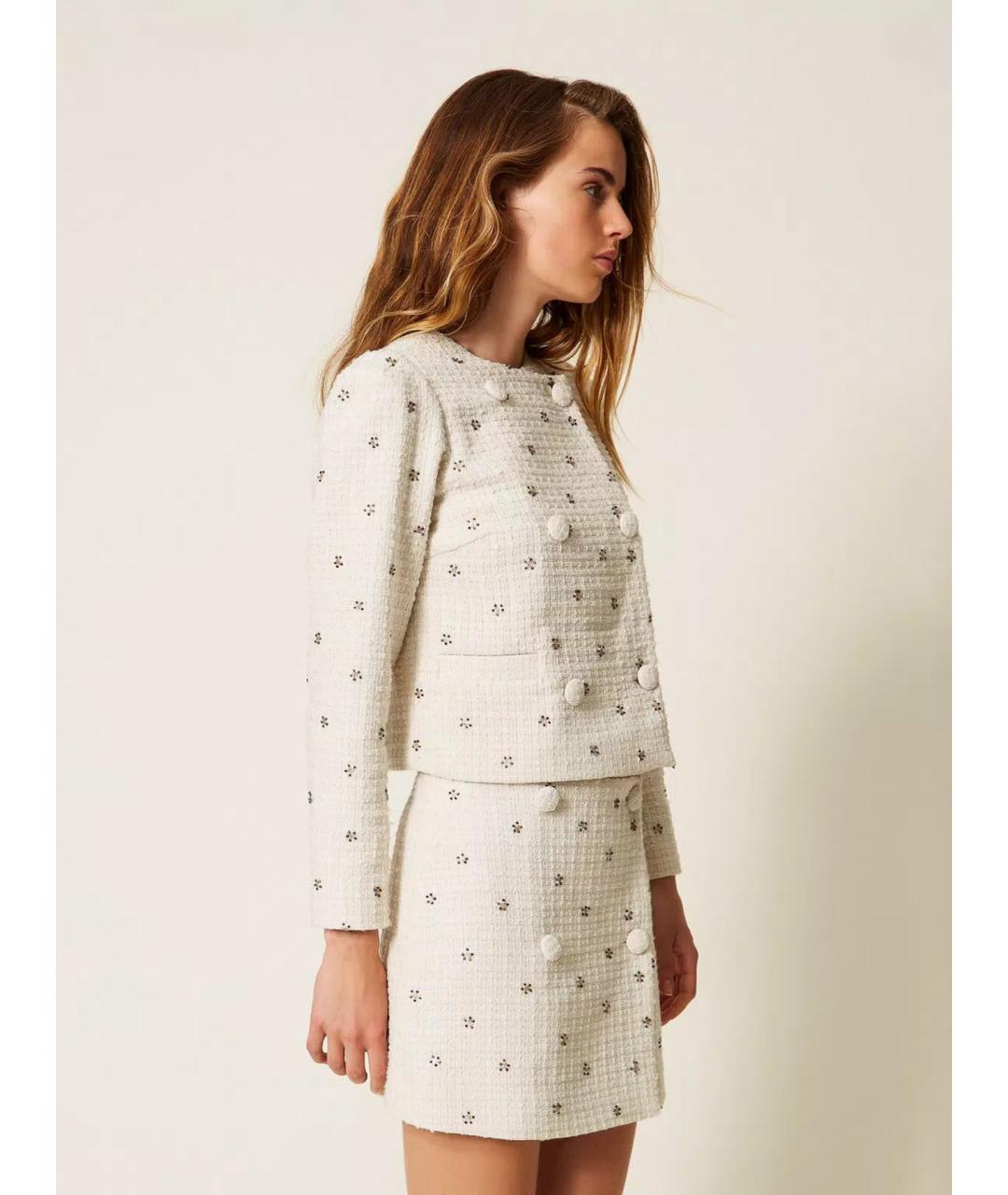 TWIN-SET Бежевая полиэстеровая юбка мини, фото 4