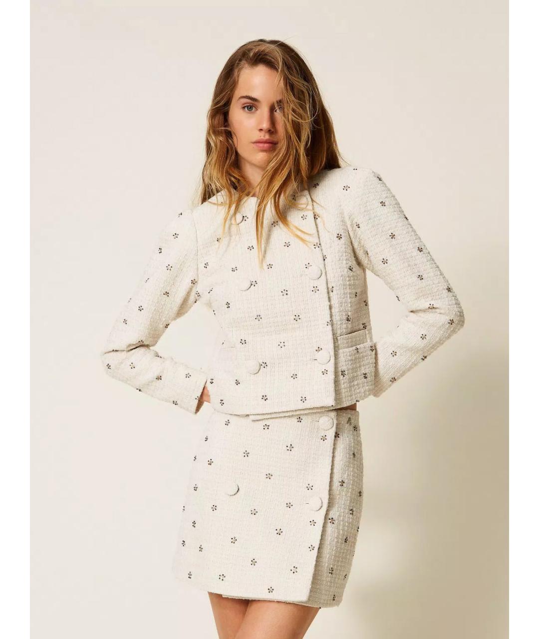 TWIN-SET Бежевая полиэстеровая юбка мини, фото 3