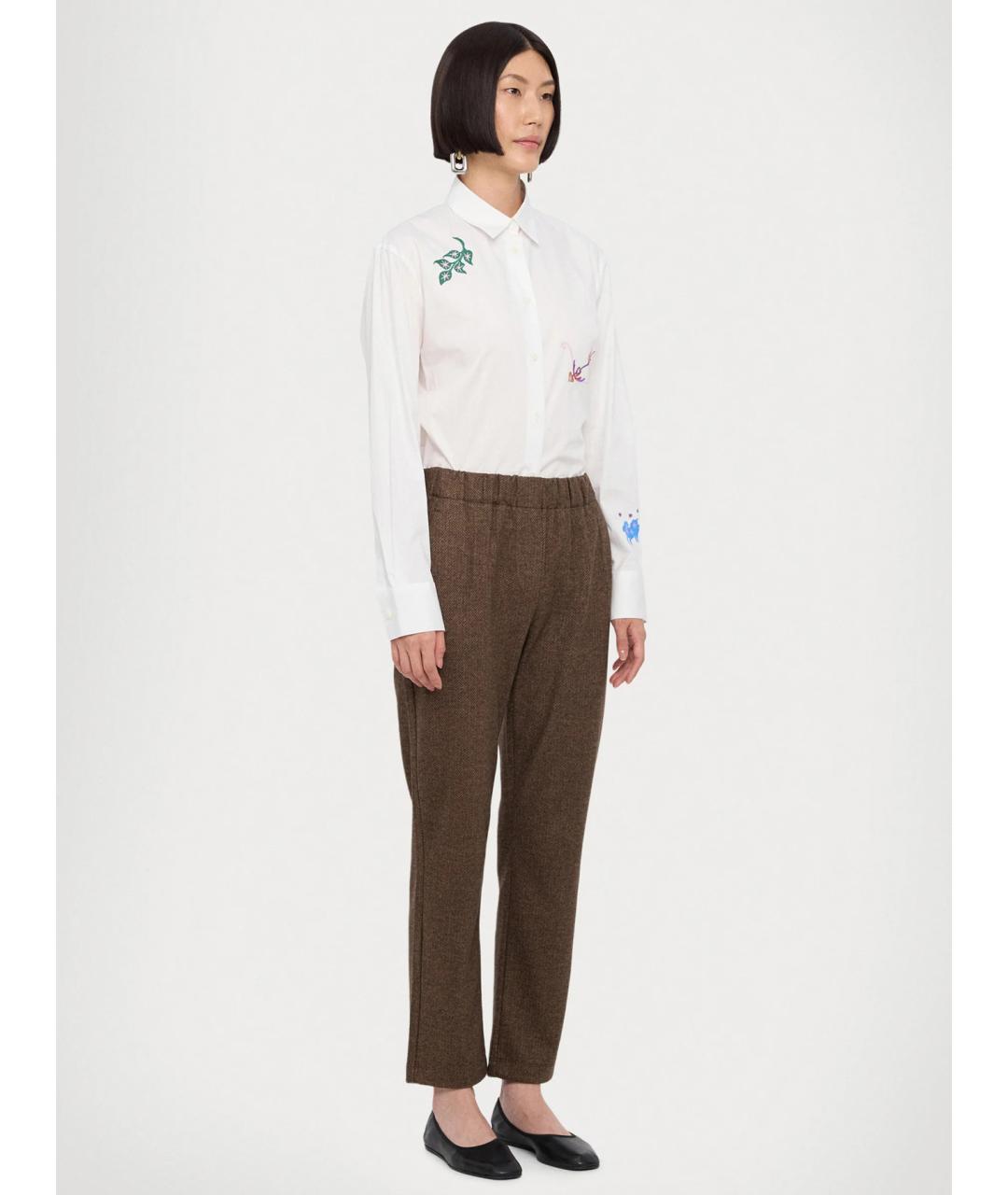 WEEKEND MAX MARA Коричневые вискозные прямые брюки, фото 5