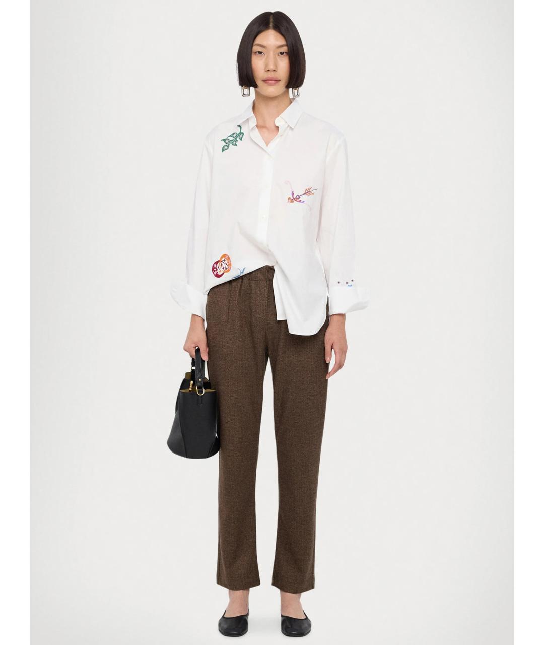 WEEKEND MAX MARA Коричневые вискозные прямые брюки, фото 3