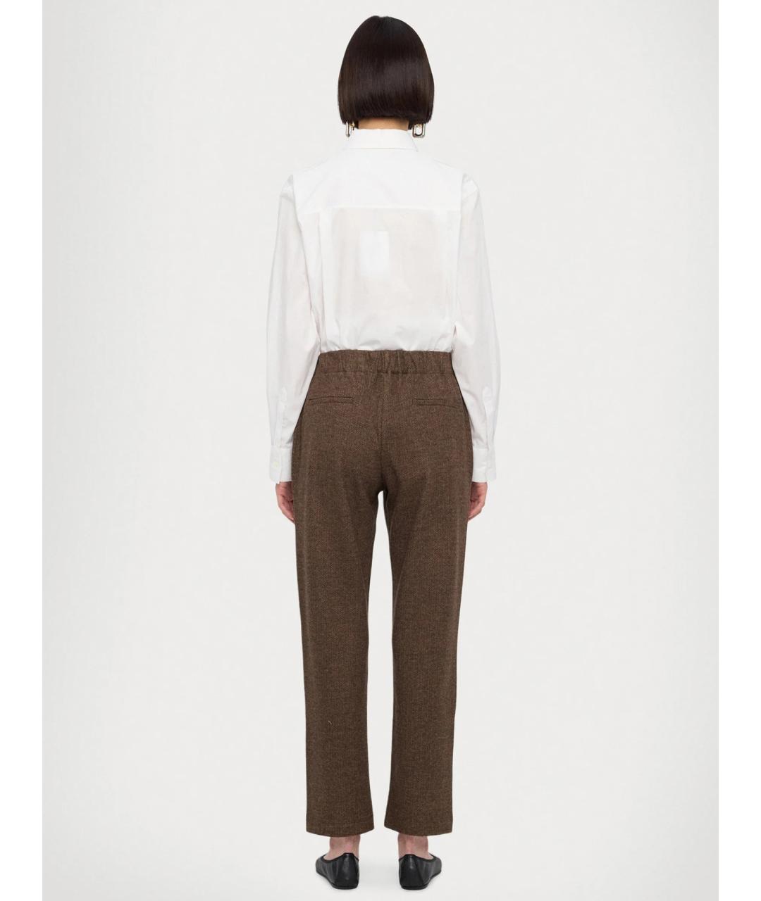 WEEKEND MAX MARA Коричневые вискозные прямые брюки, фото 4