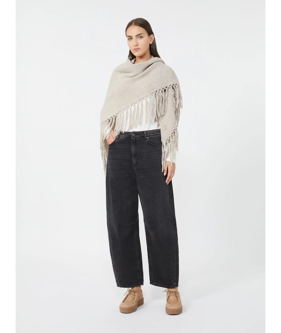 WEEKEND MAX MARA Бежевый шерстяной шарф, фото 2