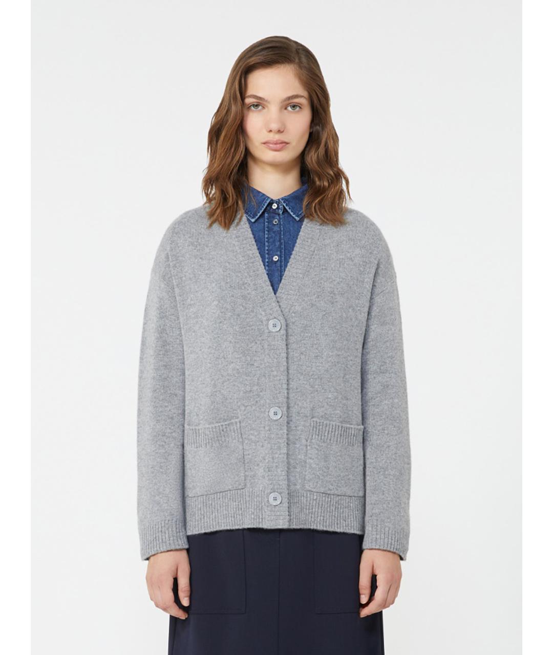 WEEKEND MAX MARA Серый кашемировый кардиган, фото 3