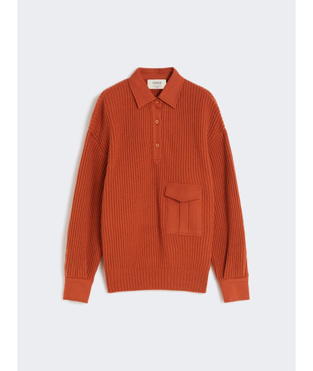 WEEKEND MAX MARA Оранжевый шерстяной джемпер / свитер, фото 6