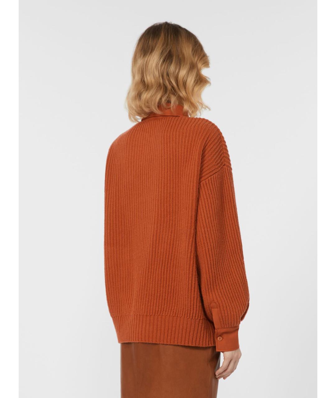 WEEKEND MAX MARA Оранжевый шерстяной джемпер / свитер, фото 3