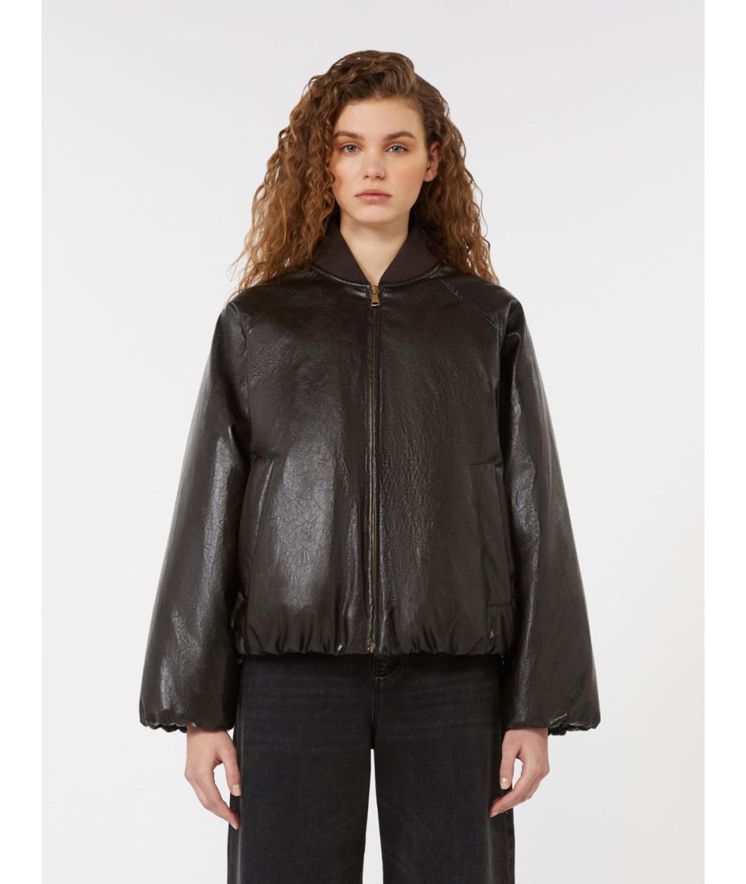 WEEKEND MAX MARA Коричневая полиэстеровая куртка, фото 4