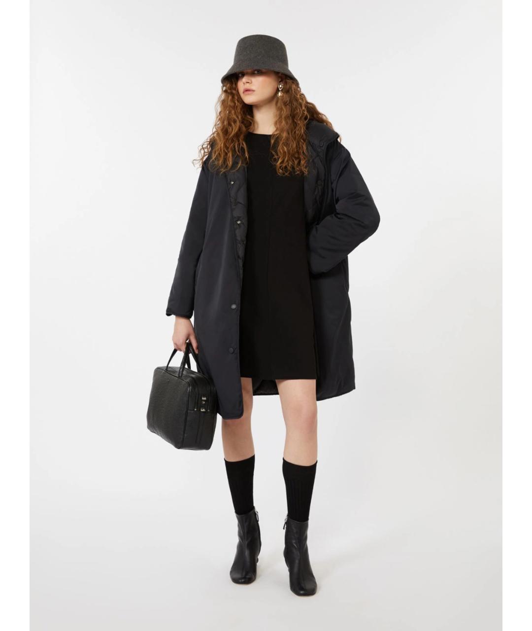 WEEKEND MAX MARA Черное ацетатное повседневное платье, фото 4