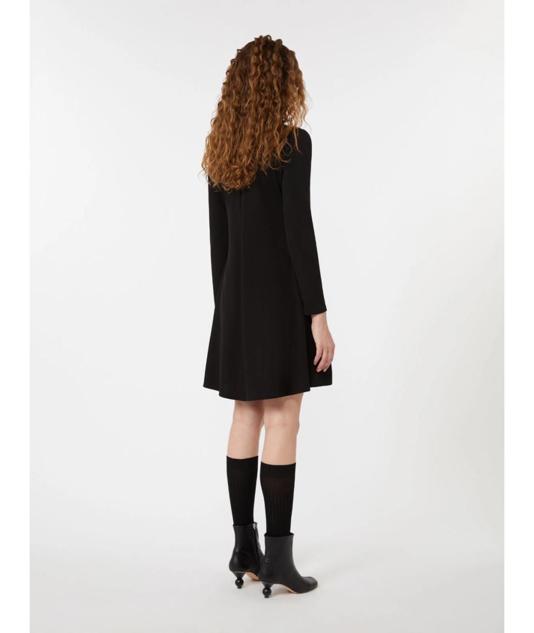 WEEKEND MAX MARA Черное ацетатное повседневное платье, фото 3
