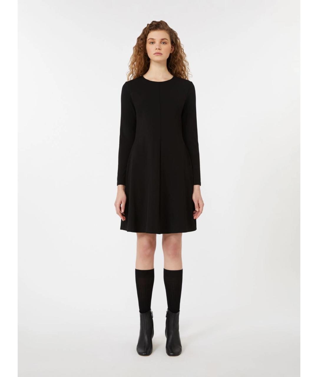 WEEKEND MAX MARA Черное ацетатное повседневное платье, фото 2