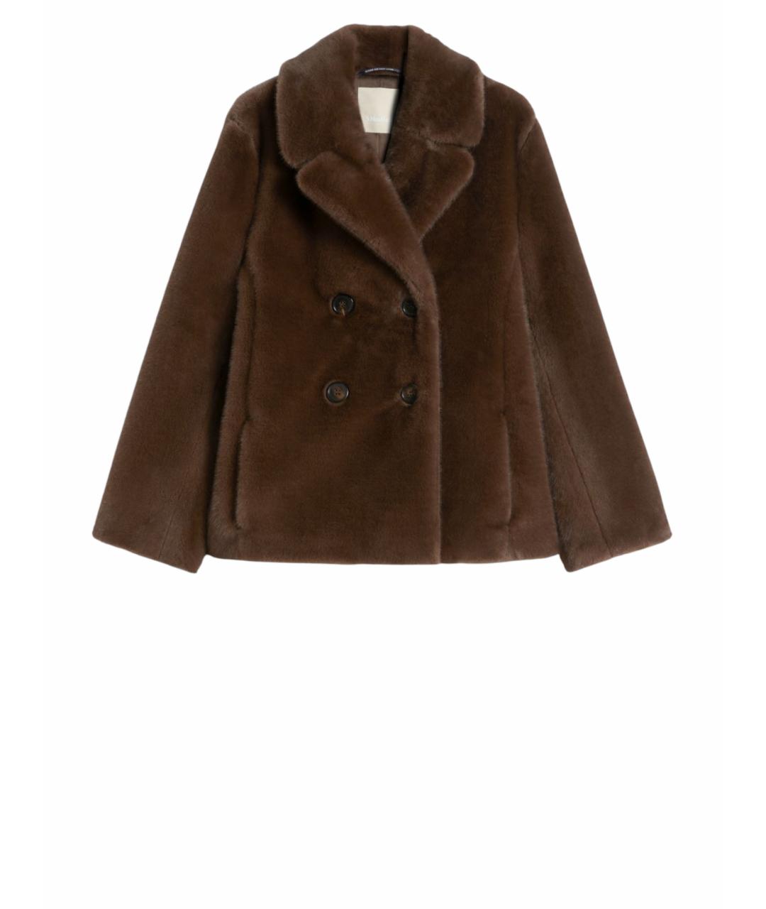 'S MAX MARA Коричневая полиэстеровая шуба, фото 1