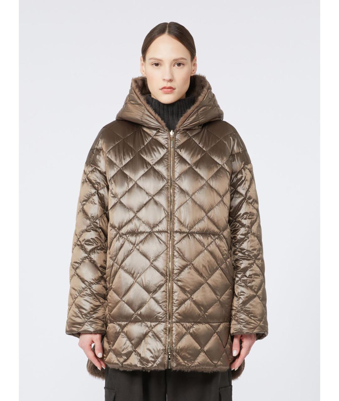 'S MAX MARA Коричневый пуховик, фото 3