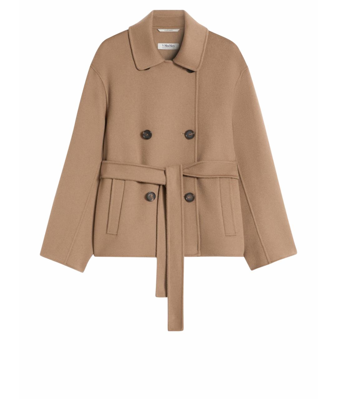 'S MAX MARA Бежевое шерстяное пальто, фото 1