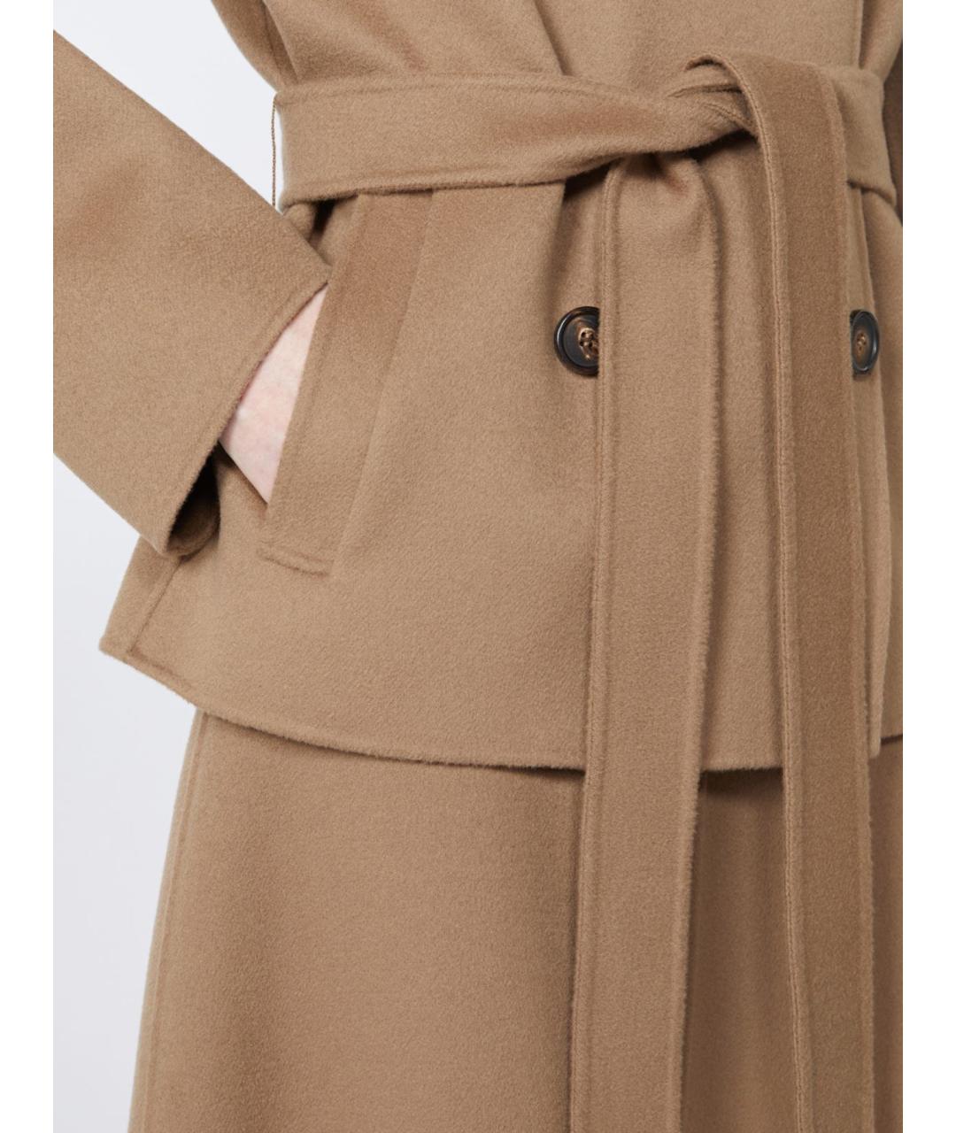 'S MAX MARA Бежевое шерстяное пальто, фото 5