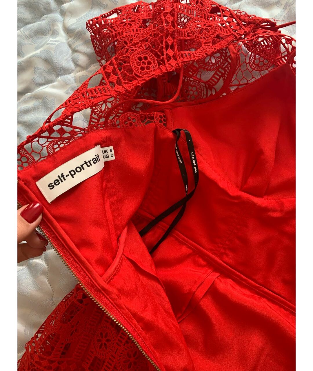 SELF-PORTRAIT Красное повседневное платье, фото 4