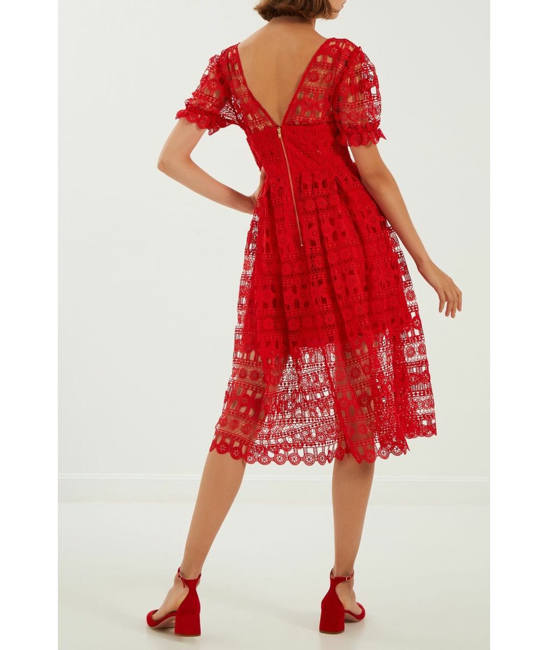 SELF-PORTRAIT Красное повседневное платье, фото 2