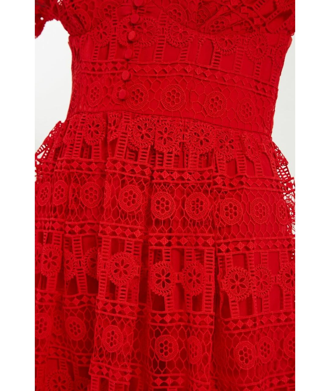 SELF-PORTRAIT Красное повседневное платье, фото 3