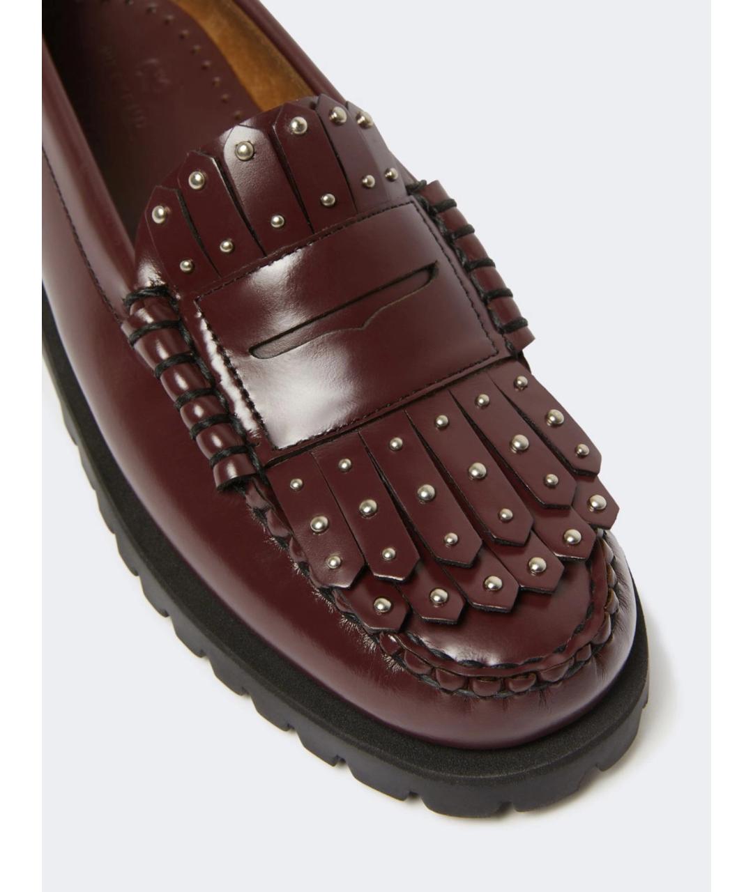 WEEKEND MAX MARA Бордовые кожаные лоферы, фото 3