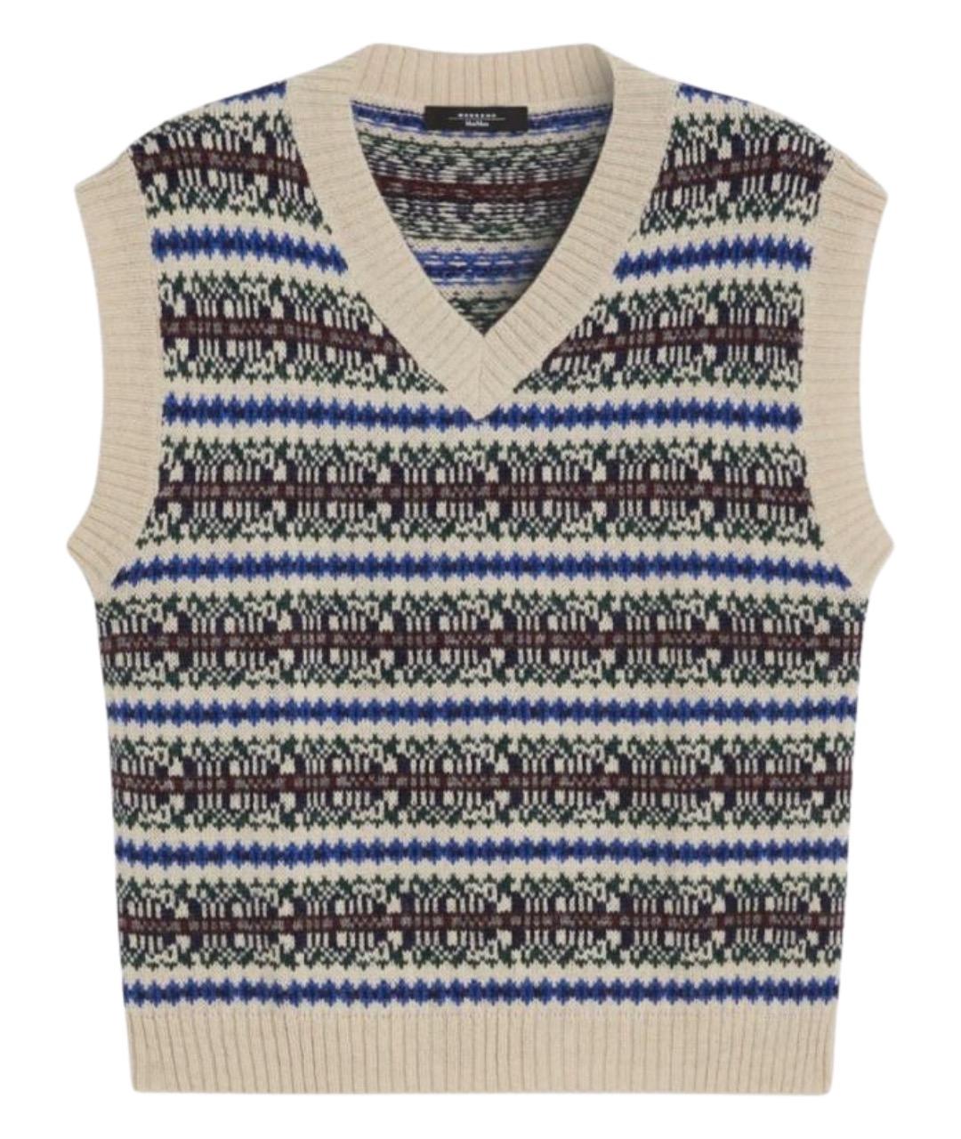 WEEKEND MAX MARA Мульти шерстяная жилетка, фото 1