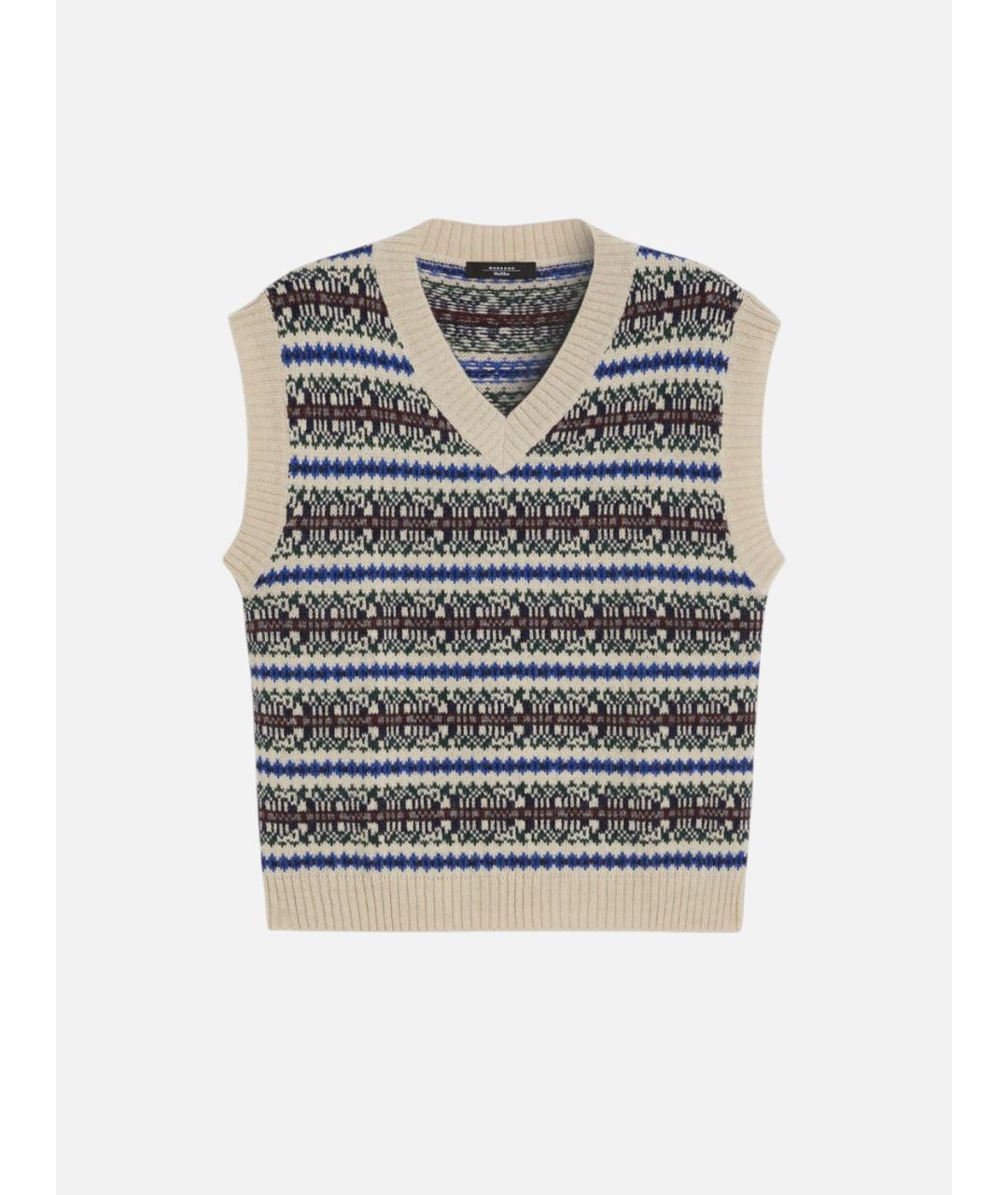 WEEKEND MAX MARA Мульти шерстяная жилетка, фото 5