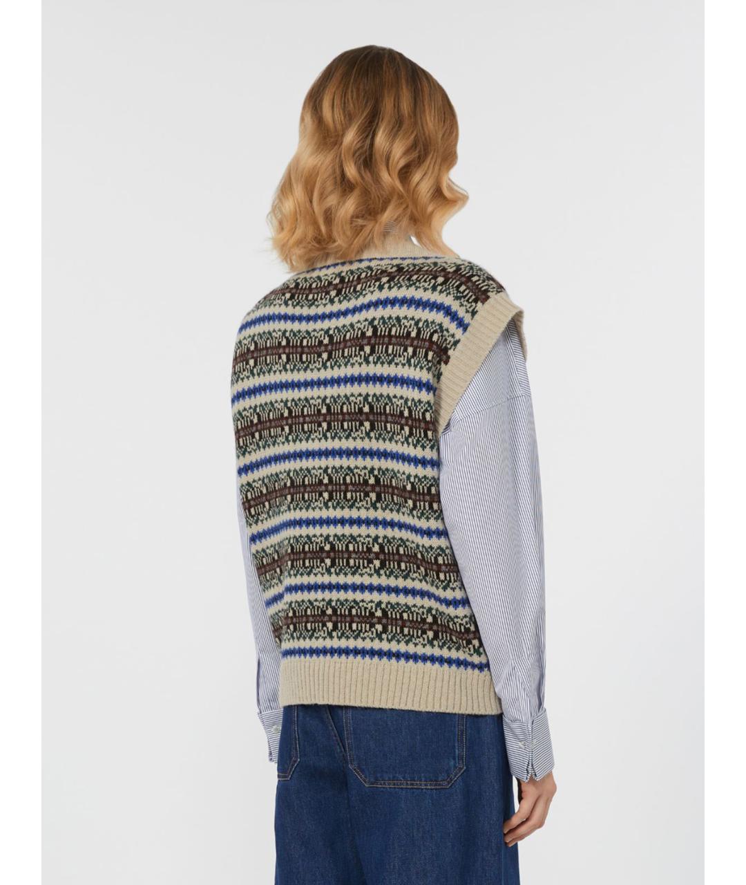 WEEKEND MAX MARA Мульти шерстяная жилетка, фото 3