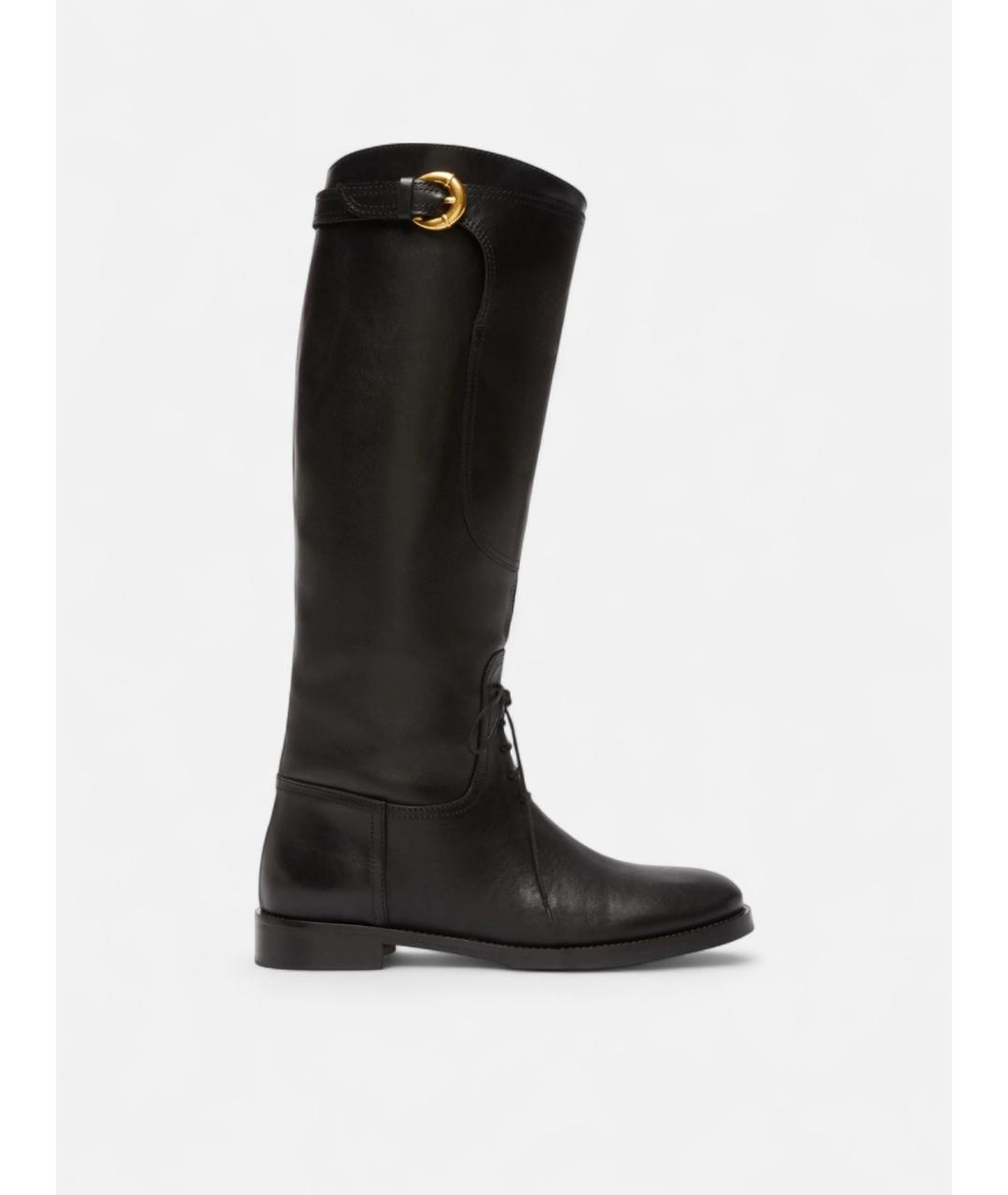 WEEKEND MAX MARA Черные кожаные сапоги, фото 6