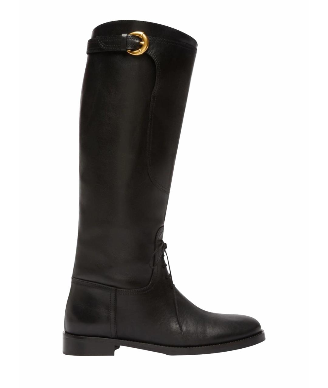 WEEKEND MAX MARA Черные кожаные сапоги, фото 1