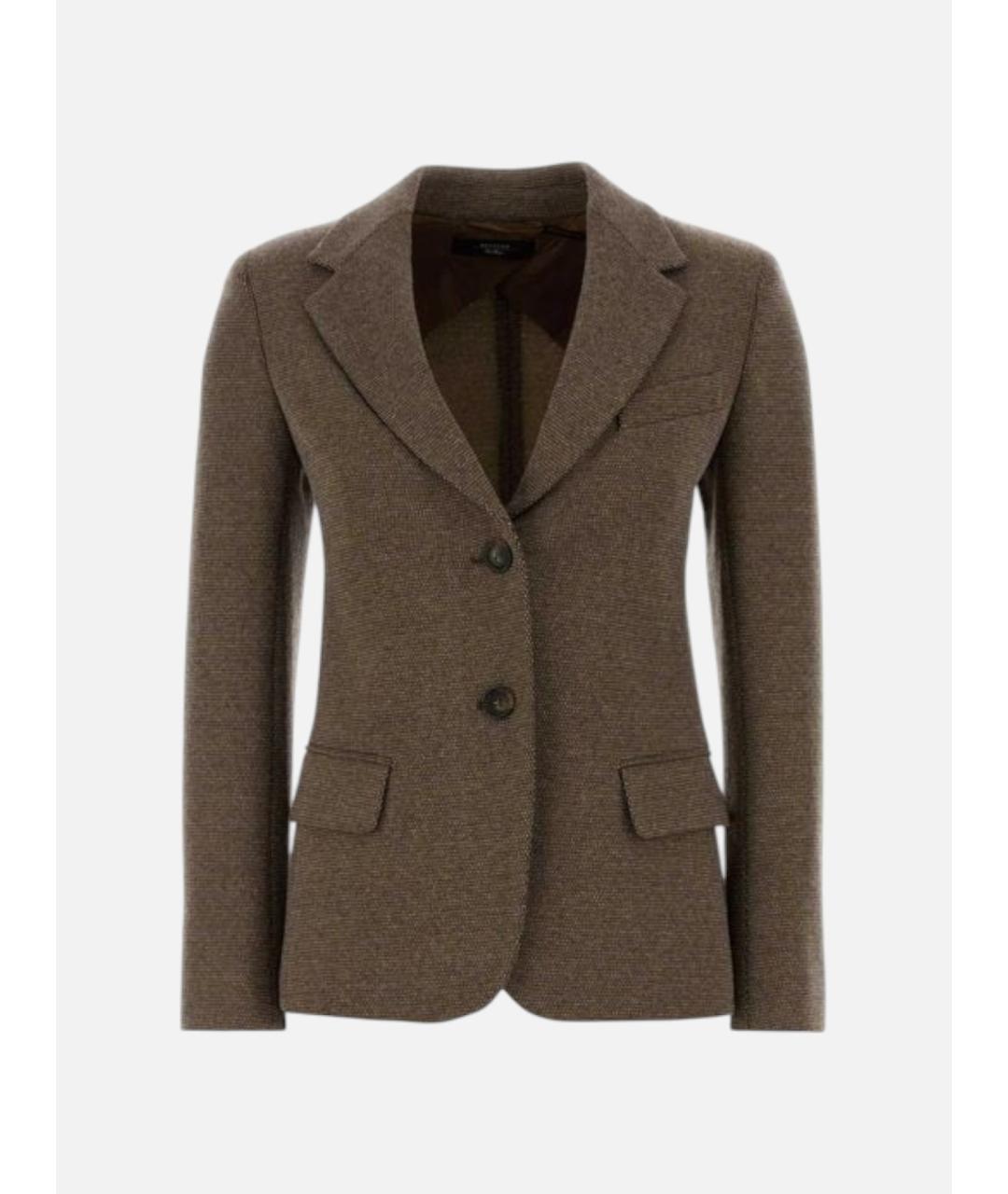 WEEKEND MAX MARA Коричневый полиэстеровый жакет/пиджак, фото 3
