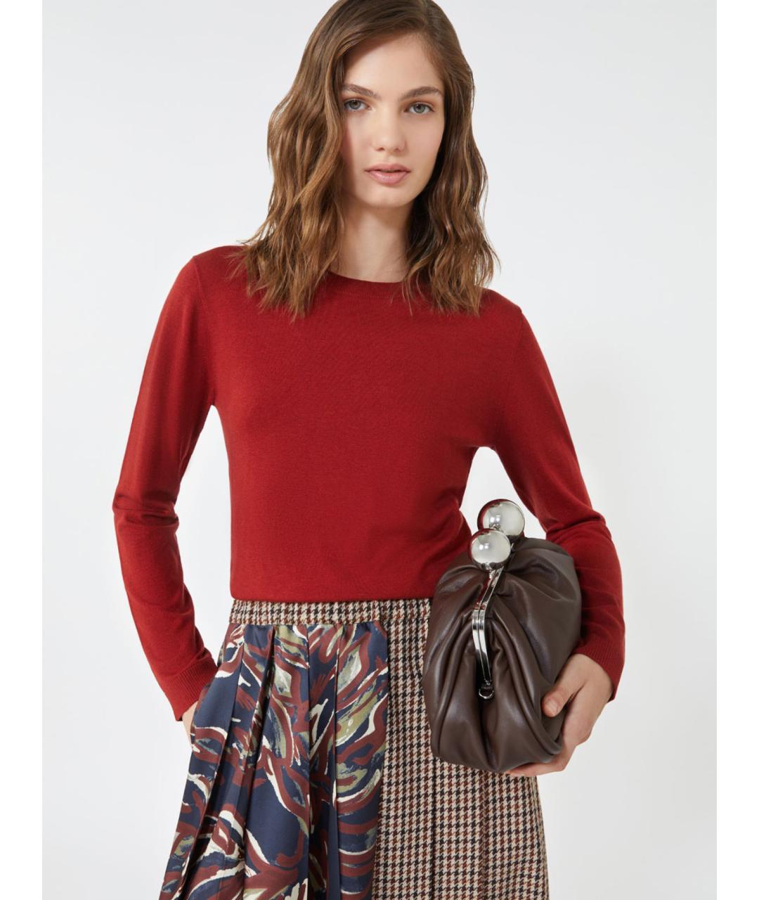 WEEKEND MAX MARA Красная шерстяная блузы, фото 5