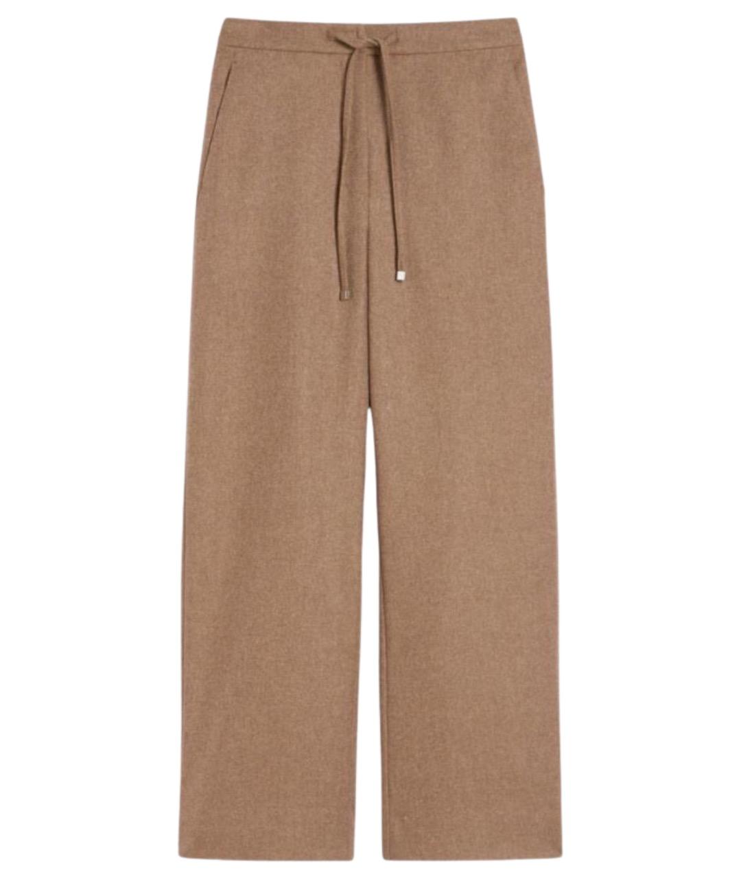 'S MAX MARA Бежевые шерстяные прямые брюки, фото 1