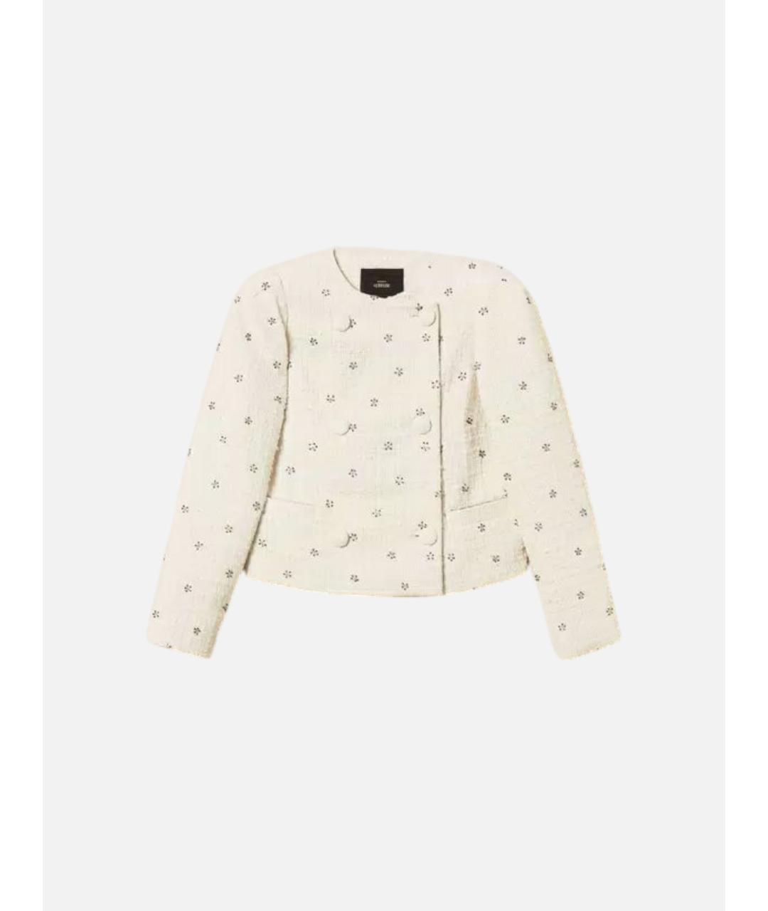 TWIN-SET Белый полиэстеровый жакет/пиджак, фото 7