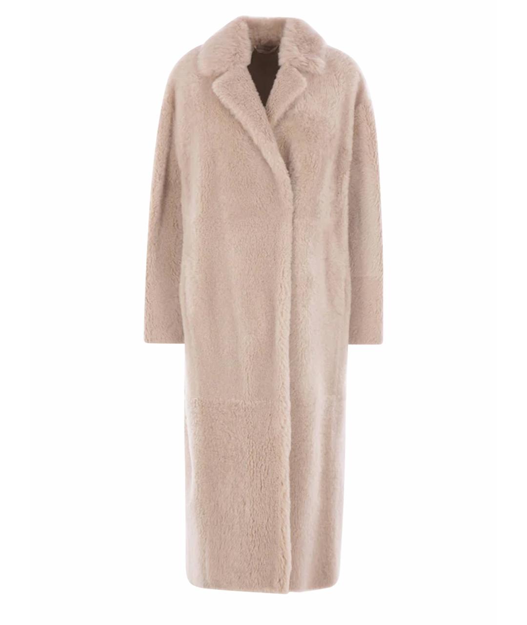 'S MAX MARA Бежевая кожаная дубленка, фото 1