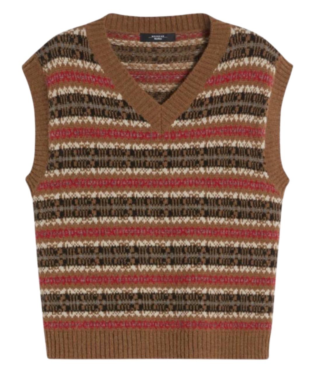 WEEKEND MAX MARA Мульти шерстяная жилетка, фото 1