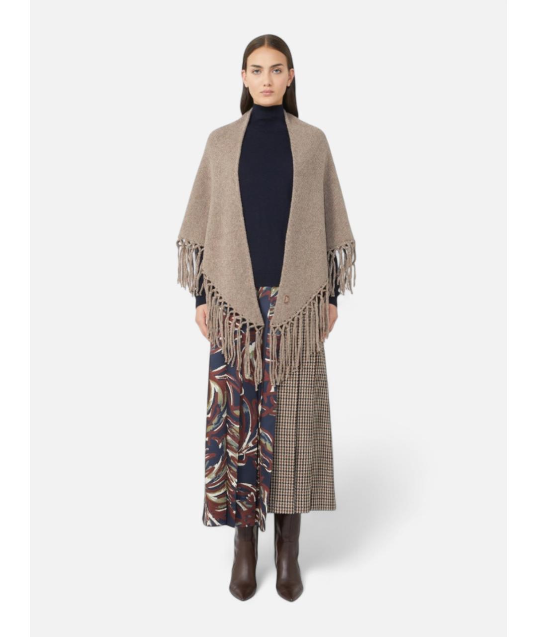 WEEKEND MAX MARA Бежевый шерстяной шарф, фото 5