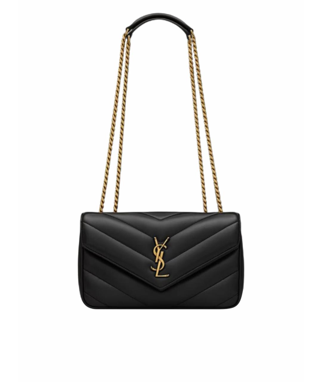 SAINT LAURENT Черная кожаная сумка через плечо, фото 1