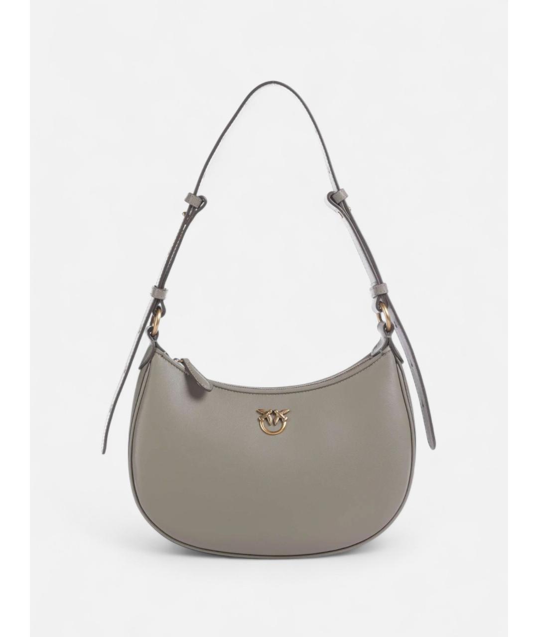 PINKO Бежевая кожаная сумка через плечо, фото 5