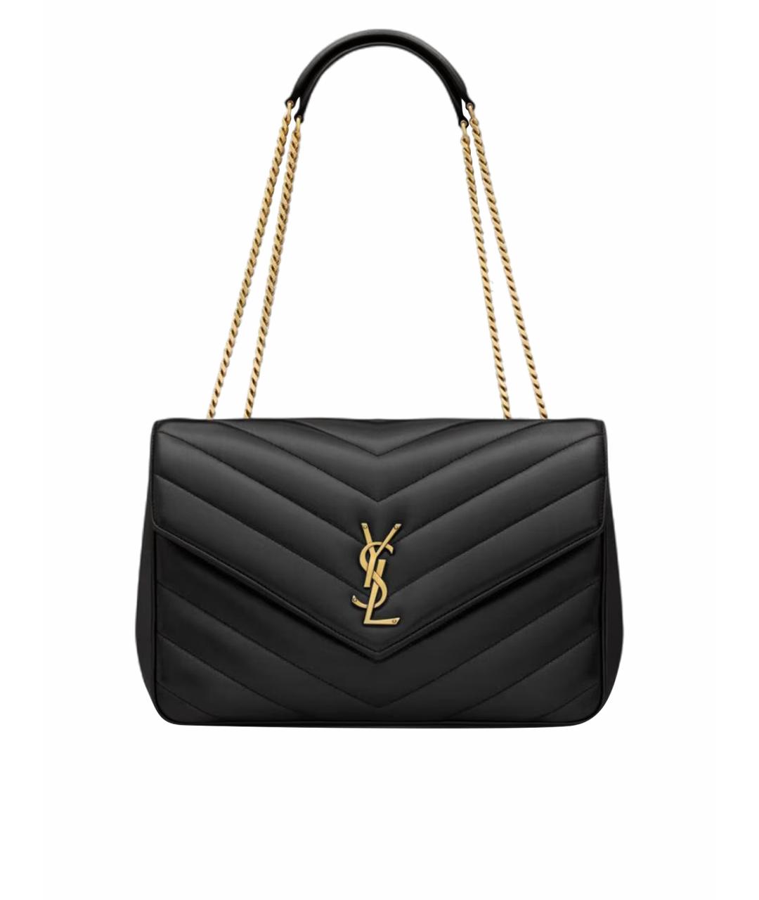 SAINT LAURENT Черная кожаная сумка через плечо, фото 1