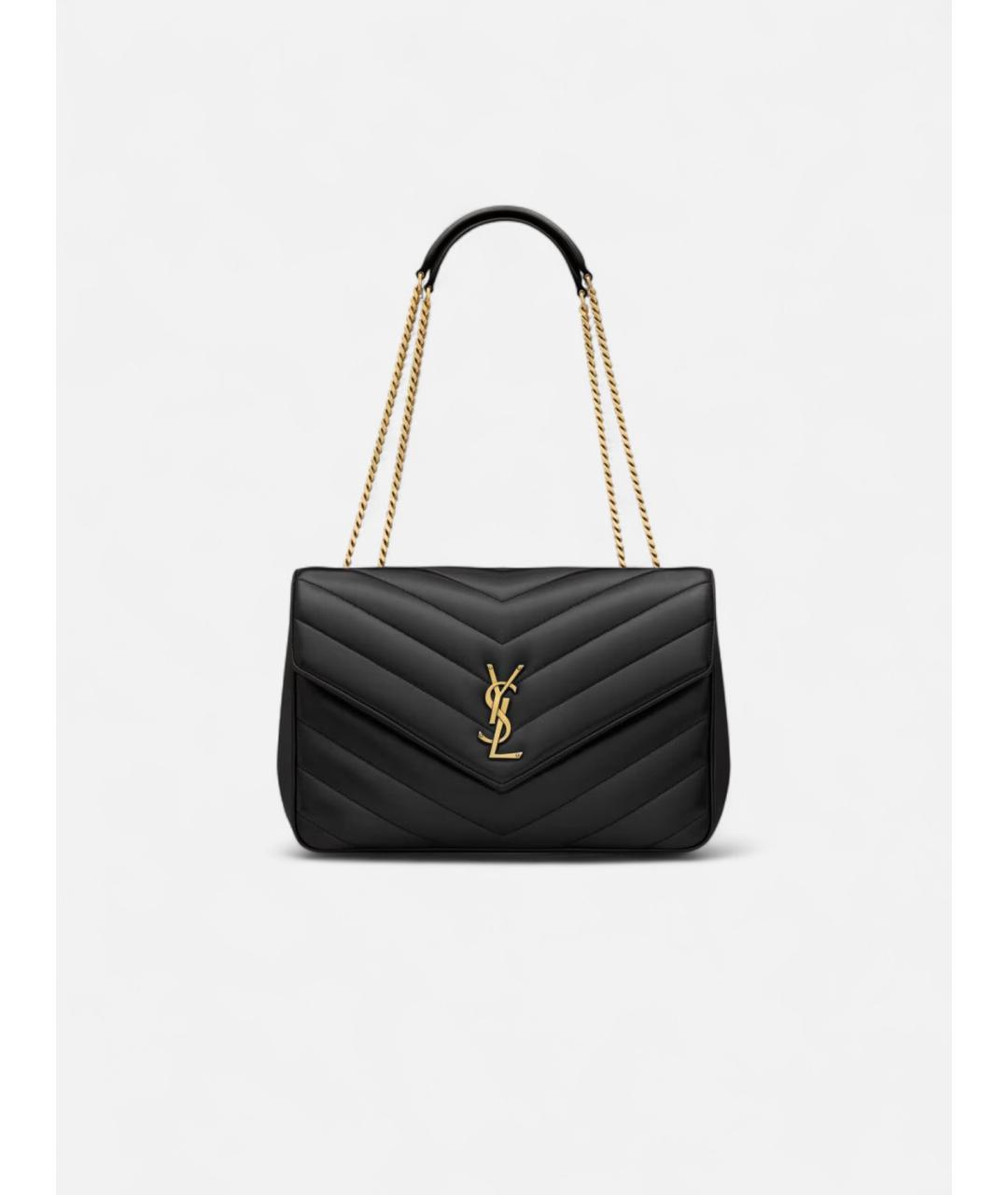 SAINT LAURENT Черная кожаная сумка через плечо, фото 5