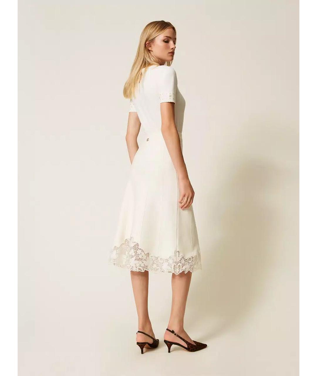 TWIN-SET Бежевая вискозная юбка миди, фото 4