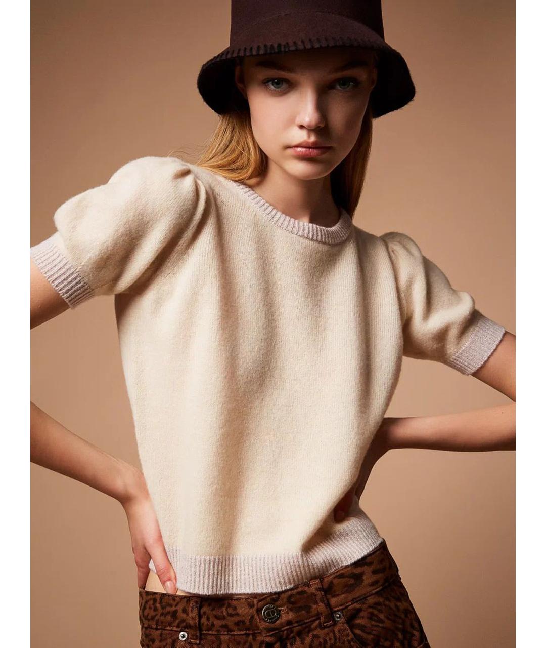 TWIN-SET Бежевый шерстяной джемпер / свитер, фото 6