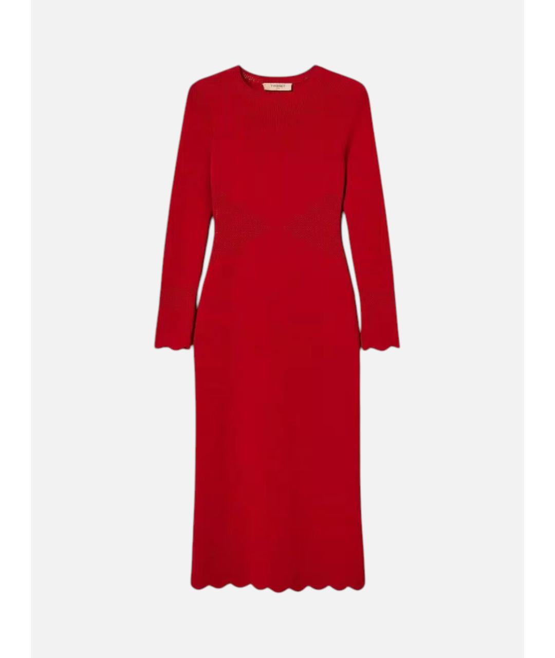 TWIN-SET Красное вискозное повседневное платье, фото 7