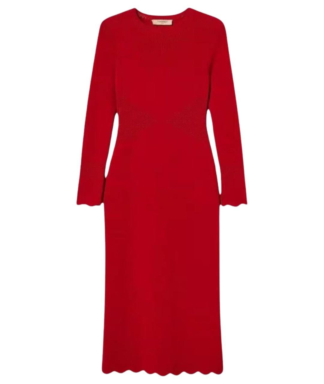 TWIN-SET Красное вискозное повседневное платье, фото 1