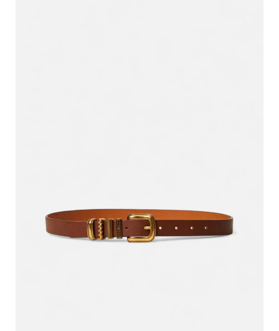 TWIN-SET Коричневый кожаный ремень, фото 3