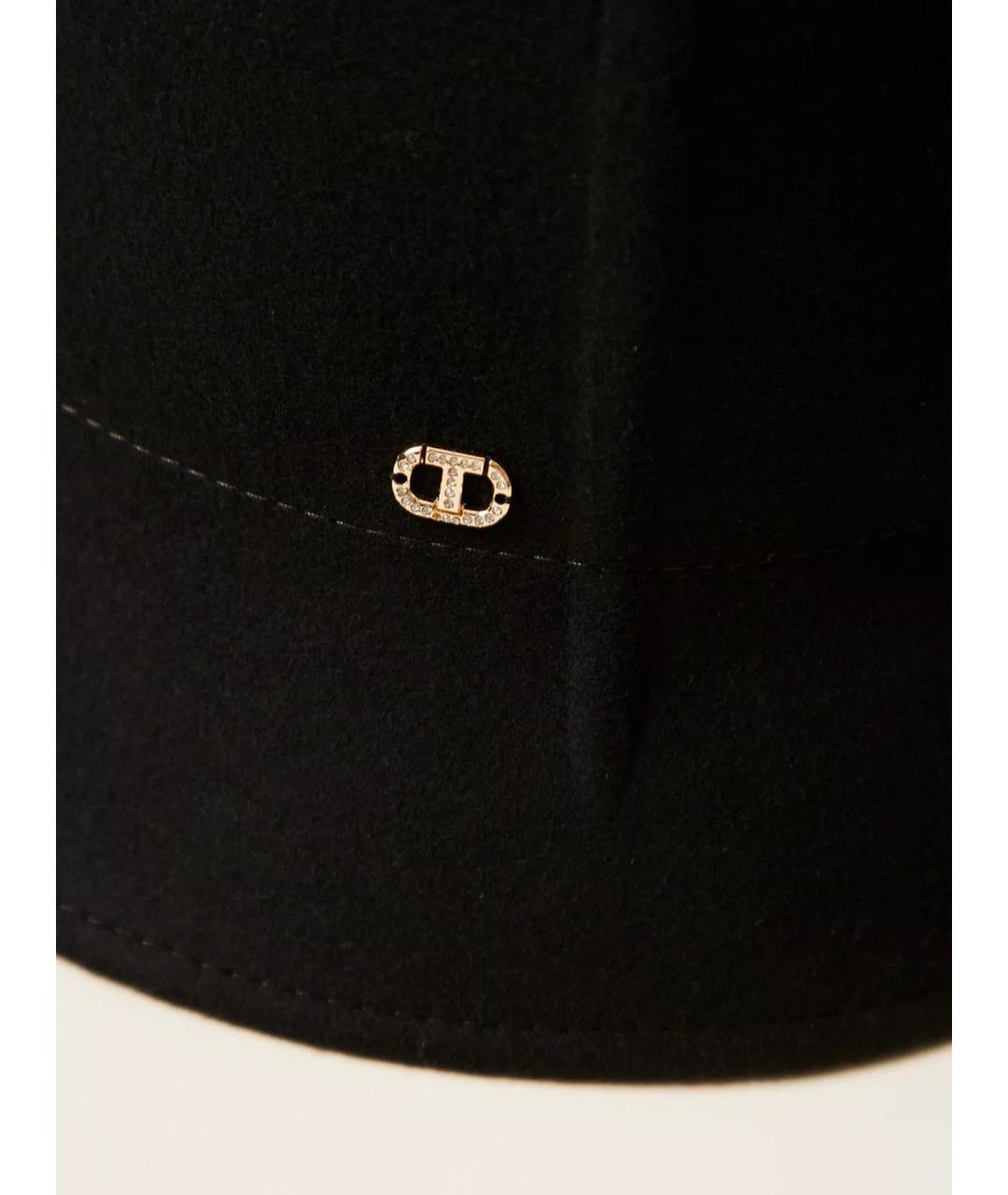 TWIN-SET Черная шерстяная шляпа, фото 3