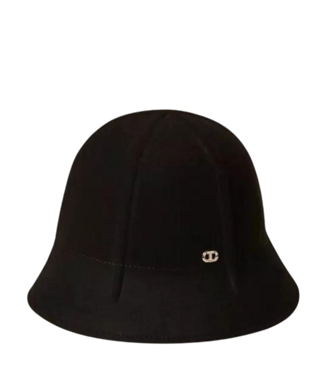 TWIN-SET Черная шерстяная шляпа, фото 1