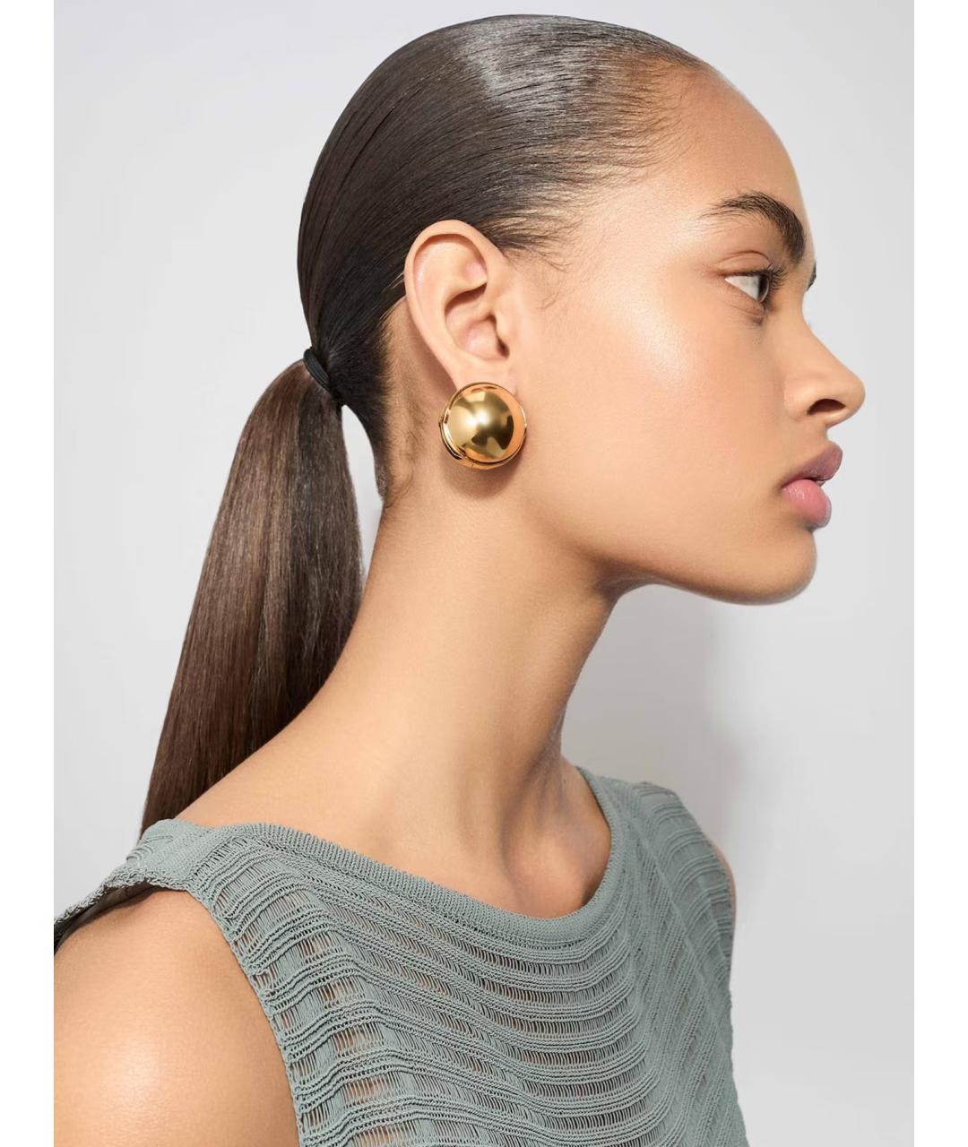 ALAIA Золотые металлические серьги, фото 2