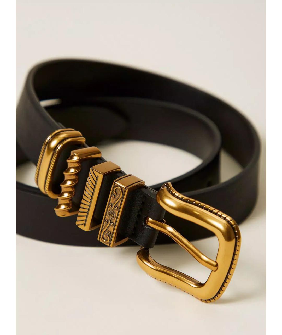 TWIN-SET Черный кожаный ремень, фото 3