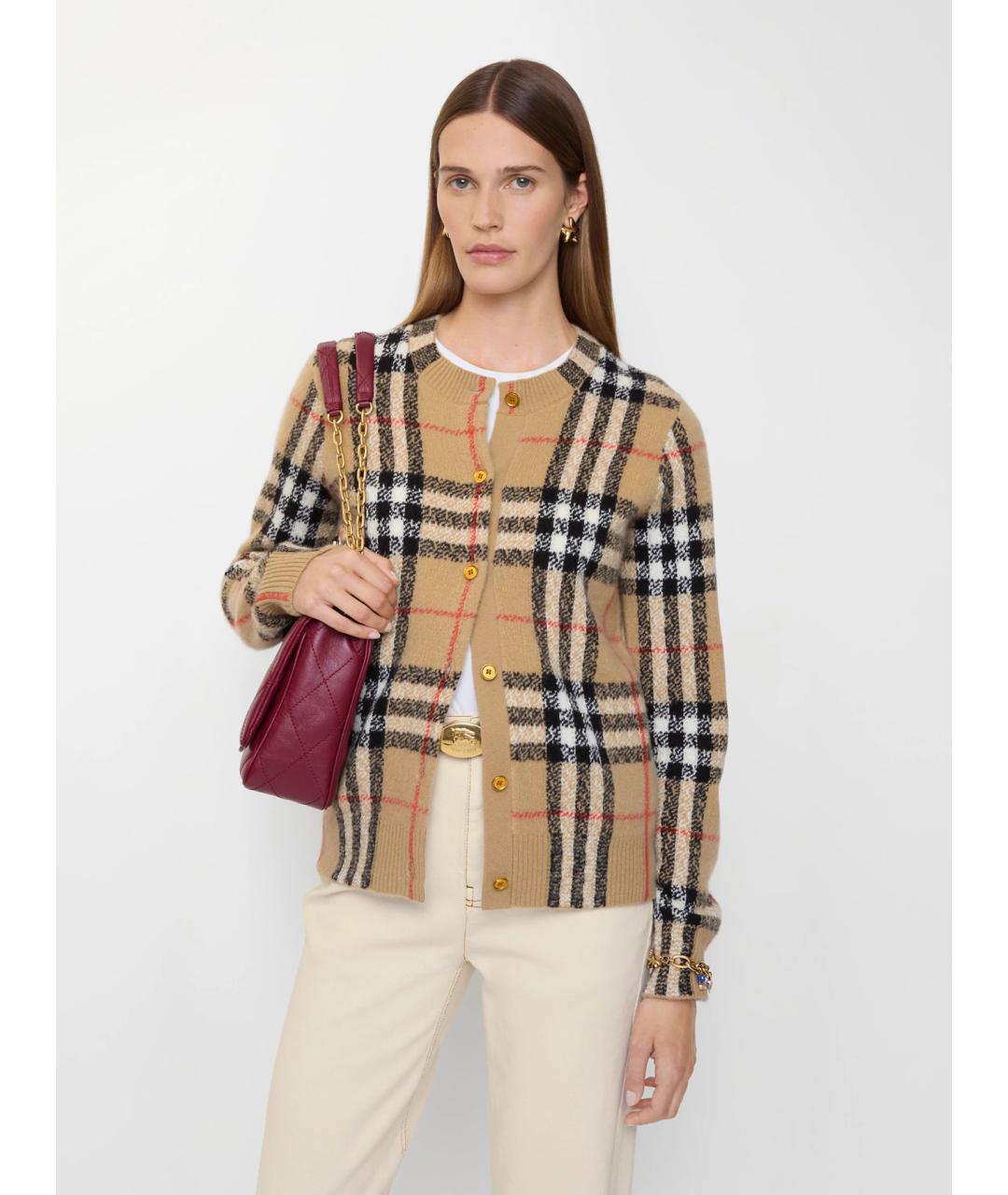 BURBERRY Бежевый кашемировый кардиган, фото 2
