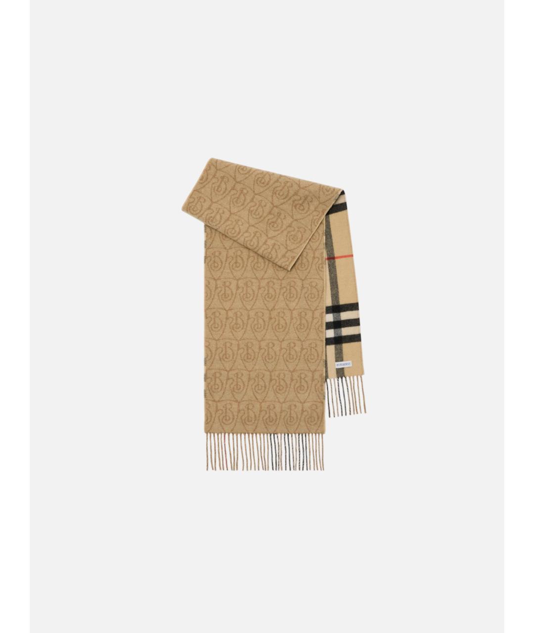 BURBERRY Бежевый кашемировый шарф, фото 6